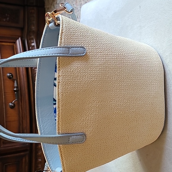 LAUREN CONRAD WOMEN'S BLUE & CREAM PURSE - Picture 5 of 16